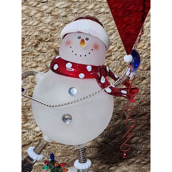 Vtg. Lighted Acrylic Skiing Bobble Christmas Snowman Santa Kite JC Penny Holiday - Picture 4 of 15